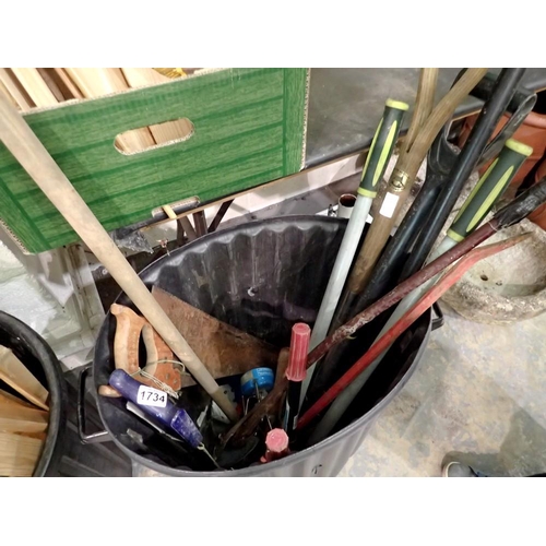 1734 - Bin of mixed tools (bin not included). Not available for in-house P&P