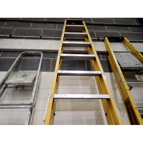 1743 - Eleven tread step ladders. Not available for in-house P&P