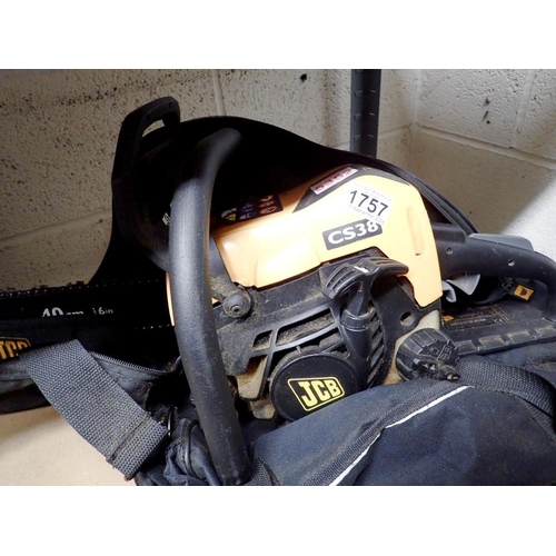 1757 - JCB 40 cm CS38 petrol chainsaw in holdall. Not available for in-house P&P