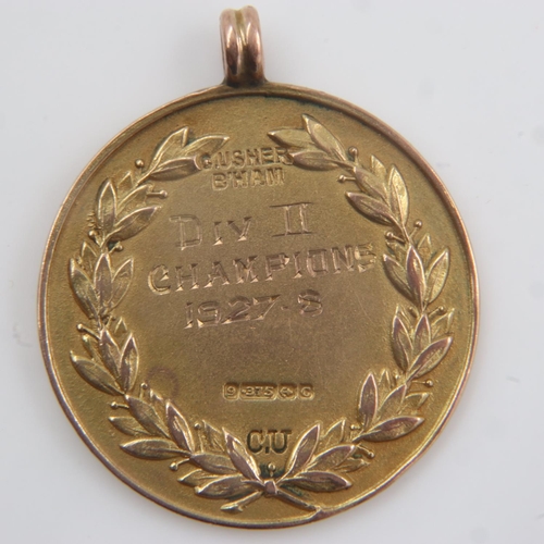 2 - 9ct gold Liverpool Football League medal, 1927-28 season, division 2, with enamelled highlights, D: ... 