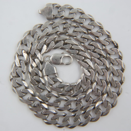 23 - Heavy gauge 925 silver neck chain, L: 56 cm, 92g, only marked 925, chain W: 11 mm. UK P&P Group 0 (£... 