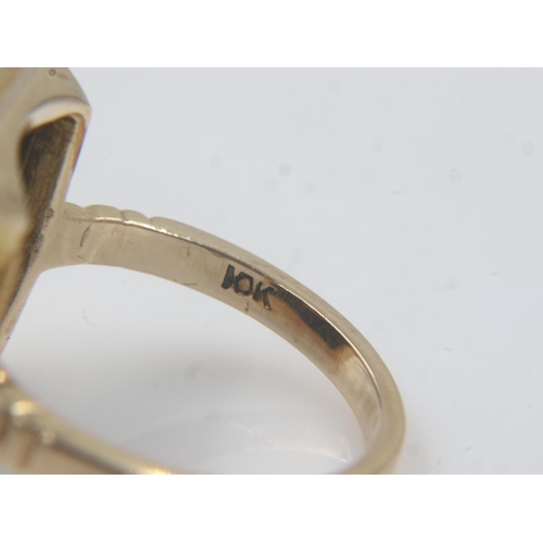 39 - 10ct gold, onyx and enamel IOF signet ring, size I, 3.9g. UK P&P Group 0 (£6+VAT for the first lot a... 