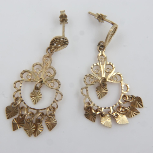 43 - Pair of 9ct gold earrings, 2.9g. UK P&P Group 0 (£6+VAT for the first lot and £1+VAT for subsequent ... 