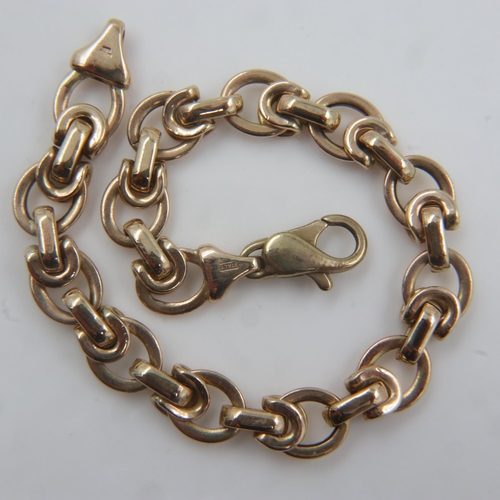 6 - 9ct gold link bracelet, L: 18 cm, 7.9g. UK P&P Group 0 (£6+VAT for the first lot and £1+VAT for subs... 