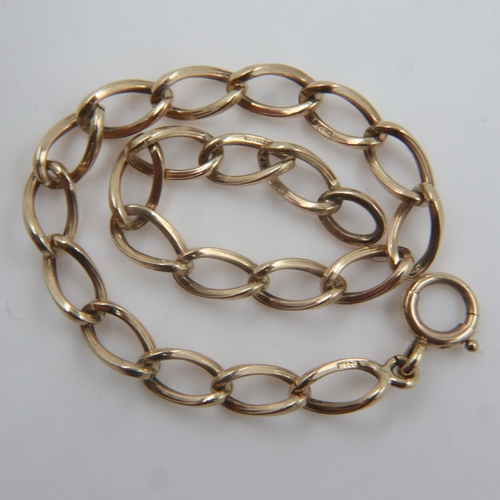 7 - 9ct gold link bracelet, L: 18 cm, 6.6g. UK P&P Group 0 (£6+VAT for the first lot and £1+VAT for subs... 