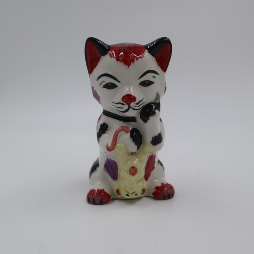 171 - Lorna Bailey cat, Mousetrap, no cracks or chips, H: 12 cm. UK P&P Group 1 (£16+VAT for the first lot... 