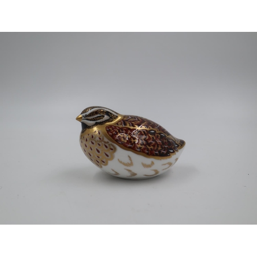 182 - Royal Crown Derby partridge paperweight with gold stopper, H: 60 mm. UK P&P Group 1 (£16+VAT for the... 