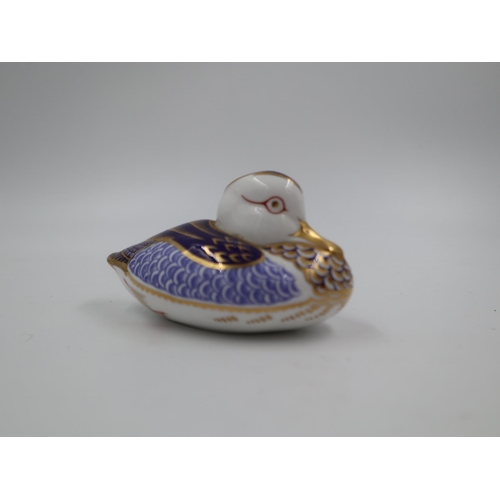 189 - Royal Crown Derby mandarin duck with gold stopper, H: 60 mm. UK P&P Group 1 (£16+VAT for the first l... 