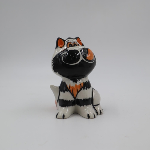 203 - Lorna Bailey cat, Delicious, no cracks or chips, H: 12 cm. UK P&P Group 1 (£16+VAT for the first lot... 