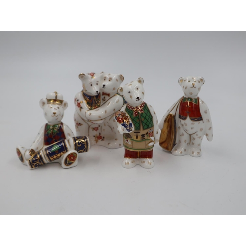 216 - Royal Crown Derby group of four bear figures, largest H: 95 mm. UK P&P Group 2 (£20+VAT for the firs... 