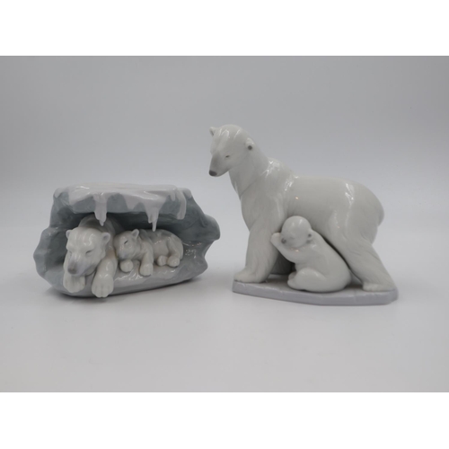 227 - Two Lladro figures, A Snowy Sanctuary and Artic Family, both boxed, largest H: 15.5cm. UK P&P Group ... 