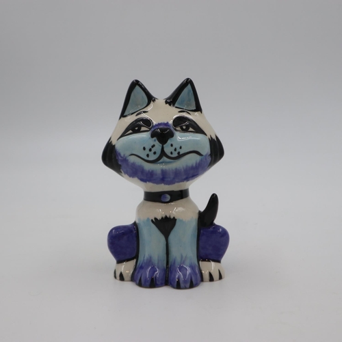 229 - Lorna Bailey cat, Indi, no cracks or chips, H: 12 cm.UK P&P Group 1 (£16+VAT for the first lot and £... 