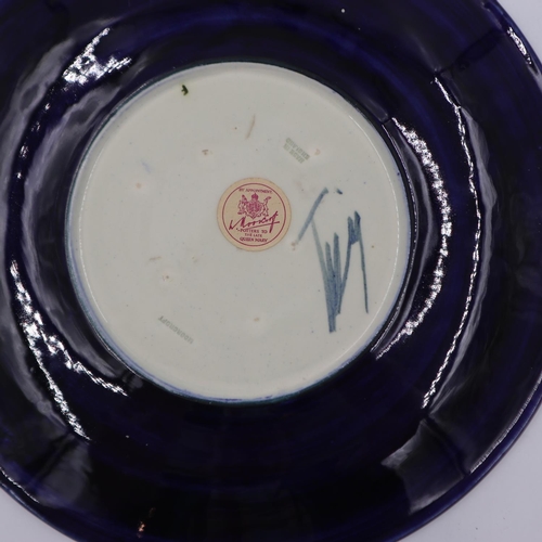 232 - Moorcroft charger in the Anemone pattern on a cobalt blue ground, original paper label to base, D: 3... 