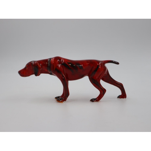 236 - Anita Harris pointer dog, signed in gold, no cracks or chips, H: 90 mm. UK P&P Group 1 (£16+VAT for ... 