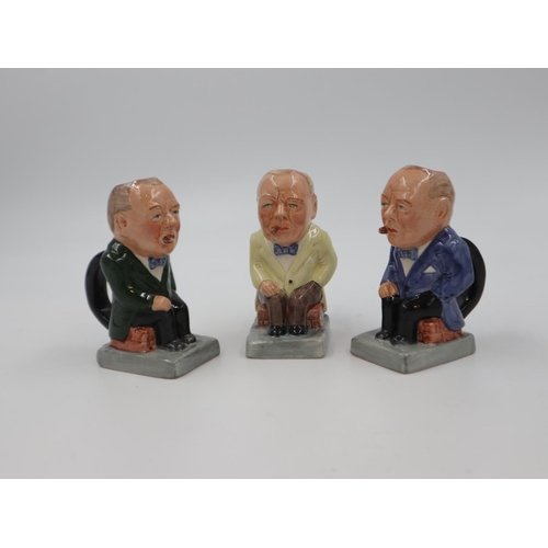 249 - Three Churchill Toby jugs, no cracks or chips, H: 12 cm. UK P&P Group 2 (£20+VAT for the first lot a... 