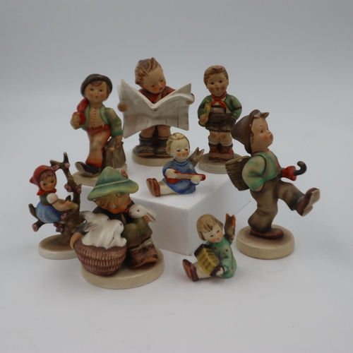 265 - Eight Hummel figures, no chips or cracks. UK P&P Group 3 (£30+VAT for the first lot and £8+VAT for s... 