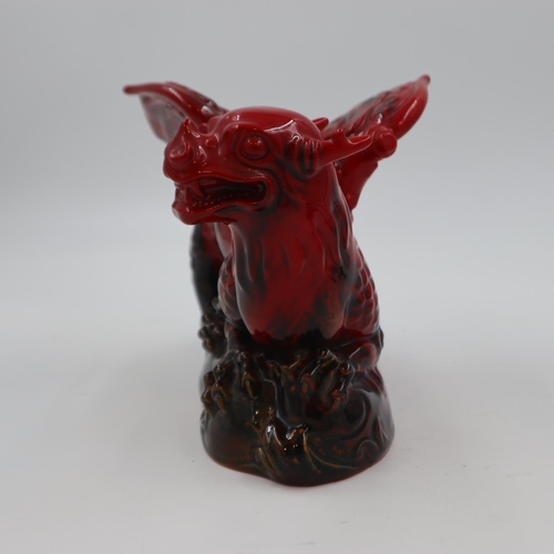 268 - Royal Doulton flambé veined dragon, no cracks or chips, L: 29 cm. UK P&P Group 2 (£20+VAT for the fi... 