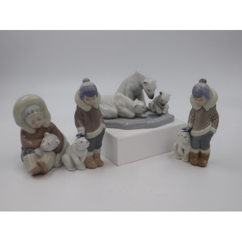 280A - Four Lladro Polar bear figures, largest H: 14cm. UK P&P Group 3 (£30+VAT for the first lot and £8+VA... 