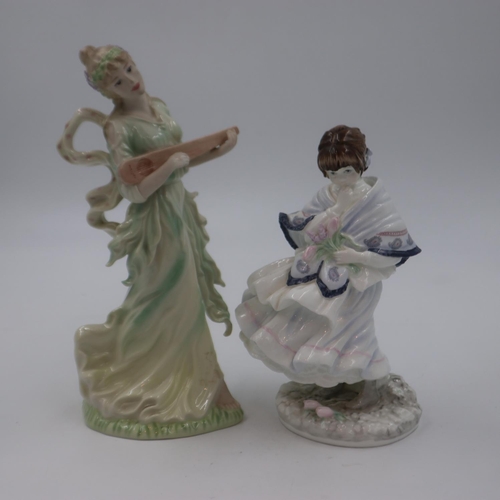 284 - Wedgwood figure Melody, with a Coalport limited edition figure Visiting Day. Not available for in-ho... 