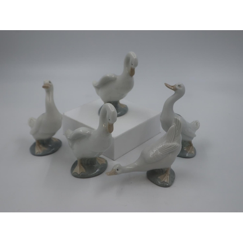 292 - Five Nao geese figures, largest H: 15cm. UK P&P Group 3 (£30+VAT for the first lot and £8+VAT for su... 