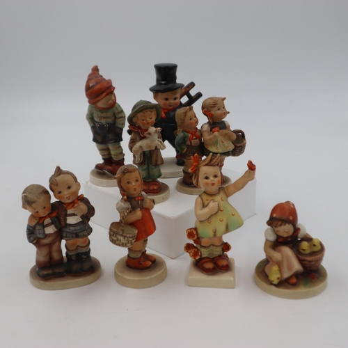 295 - Eight Hummel figures, no chips or cracks. UK P&P Group 3 (£30+VAT for the first lot and £8+VAT for s... 