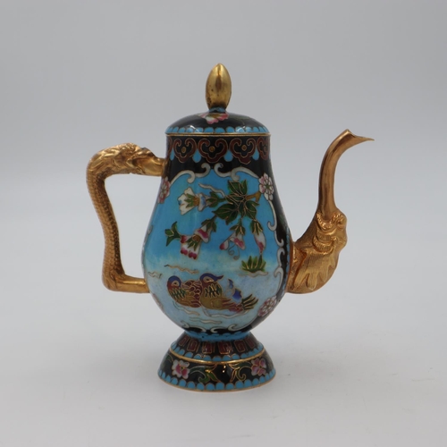 299 - Ornate Cloisonne teapot. UK P&P Group 2 (£20+VAT for the first lot and £4+VAT for subsequent lots)