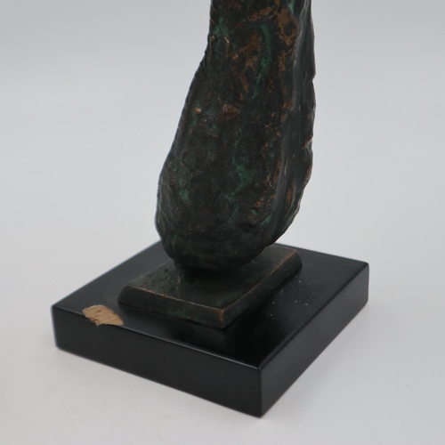 300 - 19th century South East Asian bronze Buddha, H: 17 cm, together with a large bronze sculpture base o... 