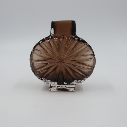 305 - Whitefriars, Geoffrey Baxter, late 1960's 'Sunburst' vase in Cinnamon, pattern number 9676, H: 14.5c... 