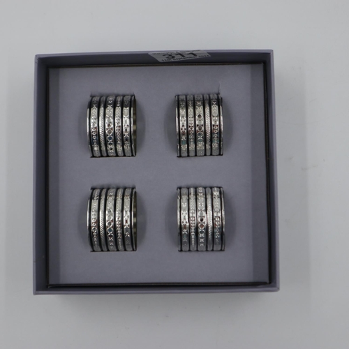 311 - Boxed set of four Wedgwood Vera Wang napkin rings. UK P&P Group 1 (£16+VAT for the first lot and £2+... 