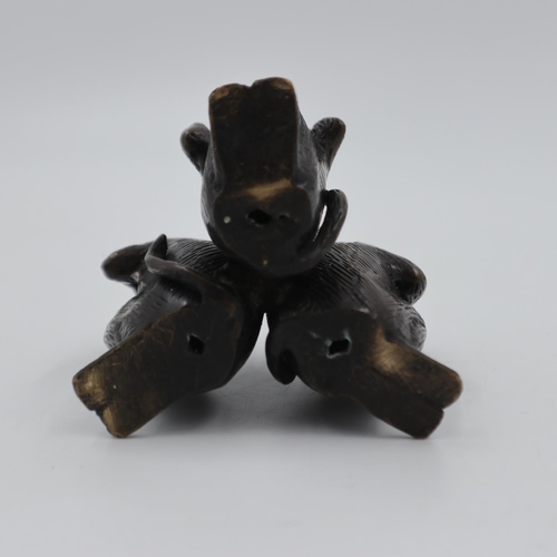 314 - Three bronze monkeys figural group, Speak, See and Hear No Evil. UK P&P Group 1 (£16+VAT for the fir... 