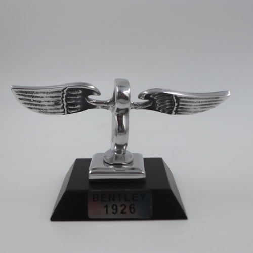 322 - Chrome Bentley B on base, 1962, wingspan: 25 cm. UK P&P Group 2 (£20+VAT for the first lot and £4+VA... 