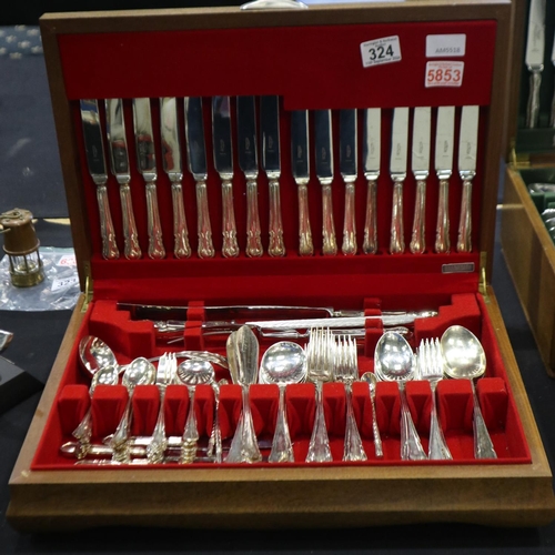 324 - Cooper Brothers of Sheffield silver plated cutlery set, eight place setting. UK P&P Group 3 (£30+VAT... 