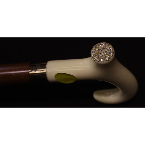 338 - Walking stick with Swarovski crystal handle adornment.