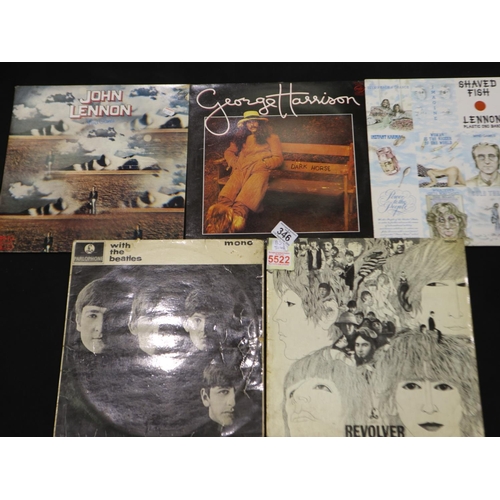 346 - Five LPs: The Beatles Revolver in mono, The Beatles With The Beatles in mono, Parlophone, Lennon Sha... 