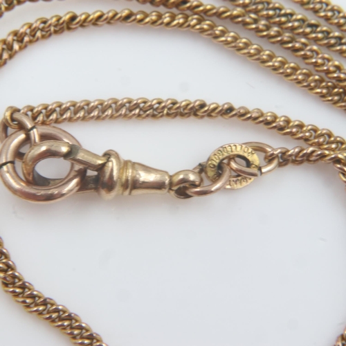 54 - Victorian rolled gold guard chain, L: 138 cm. UK P&P Group 0 (£6+VAT for the first lot and £1+VAT fo... 