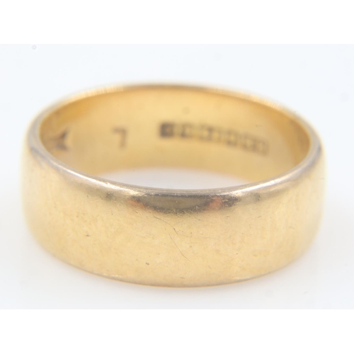 56 - 22ct gold band ring, wide gauge, size L/M, 6.9g. UK P&P Group 0 (£6+VAT for the first lot and £1+VAT... 