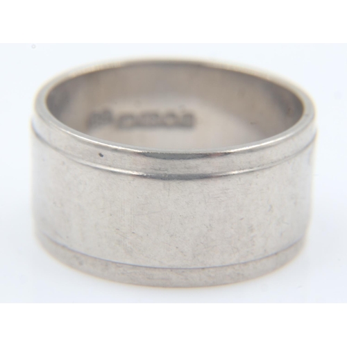 58 - Modern 18ct white gold band ring, wide gauge, size L, 7.9g. UK P&P Group 0 (£6+VAT for the first lot... 