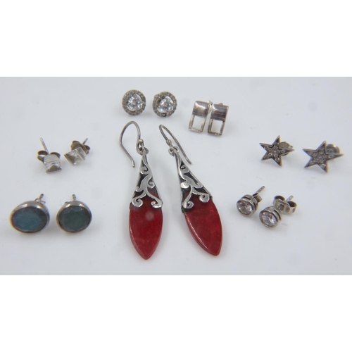 70 - Seven pairs of silver earrings. UK P&P Group 1 (£16+VAT for the first lot and £2+VAT for subsequent ... 