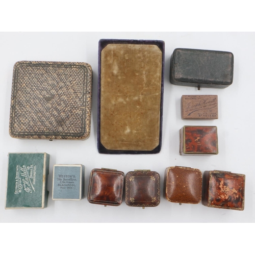 74 - Victorian and later jewellery boxes and a jeweller's display wedge. UK P&P Group 2 (£20+VAT for the ... 