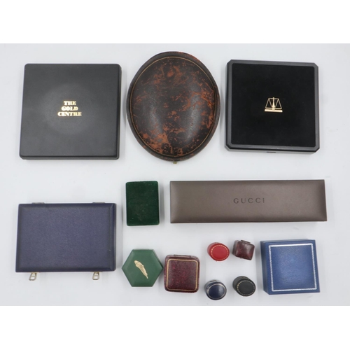 75 - Mixed antique and vintage jewellery boxes, with later examples including Gucci. UK P&P Group 2 (£20+... 