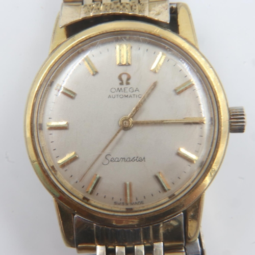 87 - OMEGA: Seamaster gents automatic wristwatch, gold plated on a gold plated original Omega bracelet, b... 