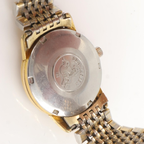 87 - OMEGA: Seamaster gents automatic wristwatch, gold plated on a gold plated original Omega bracelet, b... 