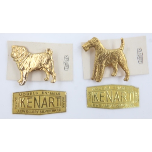 105 - Two dog brooches by Kenart. UK P&P Group 0 (£6+VAT for the first lot and £1+VAT for subsequent lots)