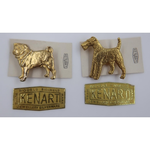 105 - Two dog brooches by Kenart. UK P&P Group 0 (£6+VAT for the first lot and £1+VAT for subsequent lots)