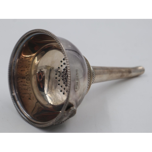 125 - Hallmarked silver wine funnel, Birmghinham assay, 1982, 92g. No condition issues noted. UK P&P Group... 