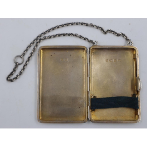 127 - George Unite hallmarked silver aide memoire with gilt washed interior, Birmingham assay, 55g. Hinge ... 