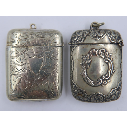 132 - Two silver plated vesta cases. UK P&P Group 1 (£16+VAT for the first lot and £2+VAT for subsequent l... 