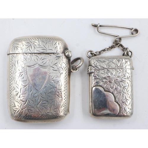 140 - Two hallmarked silver vesta cases, combined 49g. UK P&P Group 1 (£16+VAT for the first lot and £2+VA... 