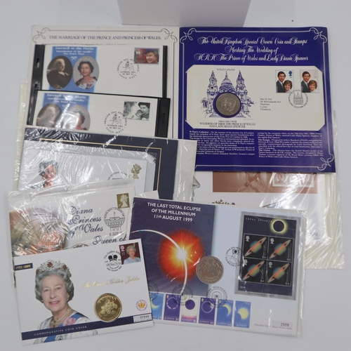 154B - Mixed royalty coin stamp covers. UK P&P Group 1 (£16+VAT for the first lot and £2+VAT for subsequent... 