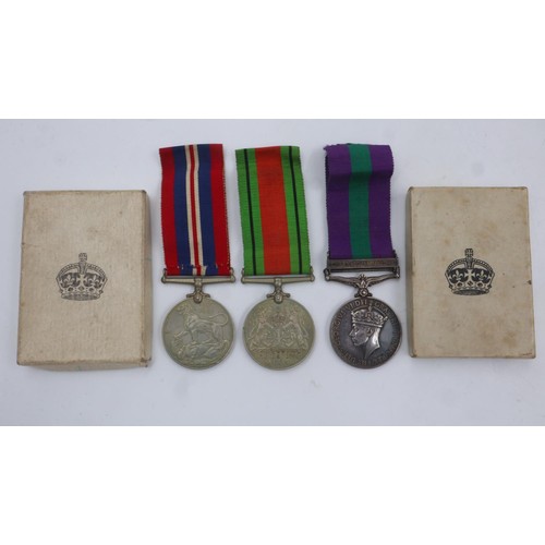 2206 - George VI medal group, comprising GSM with Bomb & Mine Clearance 1945-49 bar, named to 2158108 Serge... 